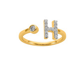 9K YG 0.18ct F VS LGD INITIAL "H" RING